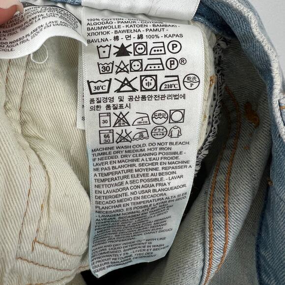 Urban Renewal Levi's Vintage Recycled Denim Jeans Blue Cotton Distressed XS NEW - Picture 11 of 13